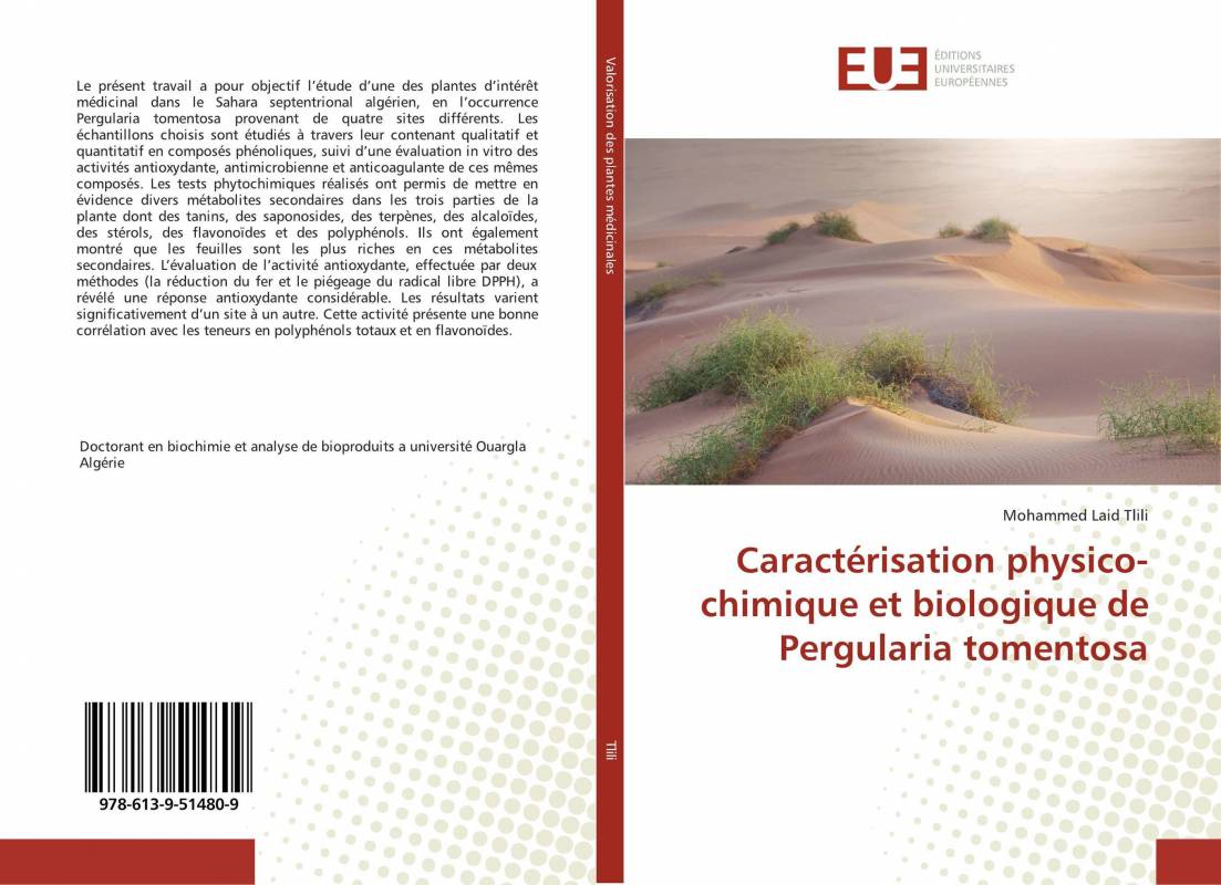 Caractérisation physico-chimique et biologique de Pergularia tomentosa