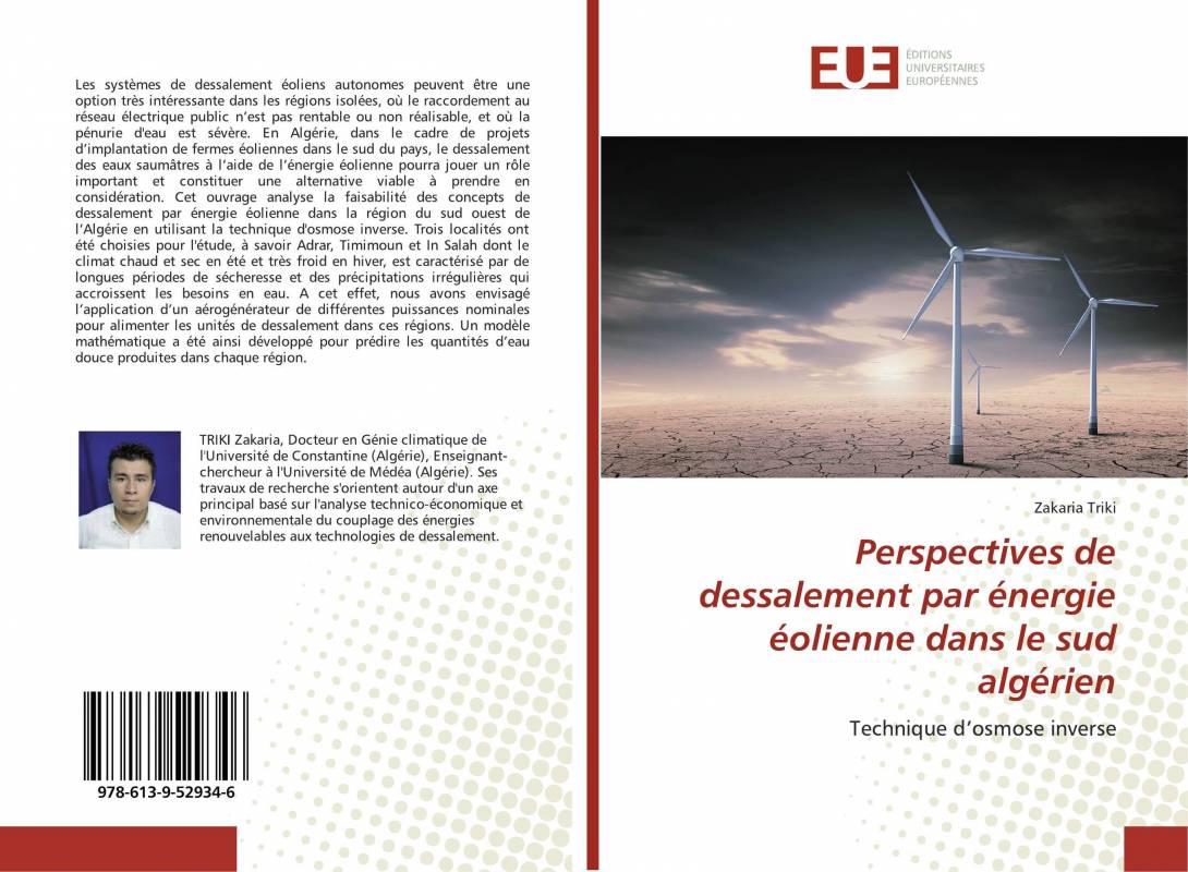 Perspectives de dessalement par énergie éolienne dans le sud algérien