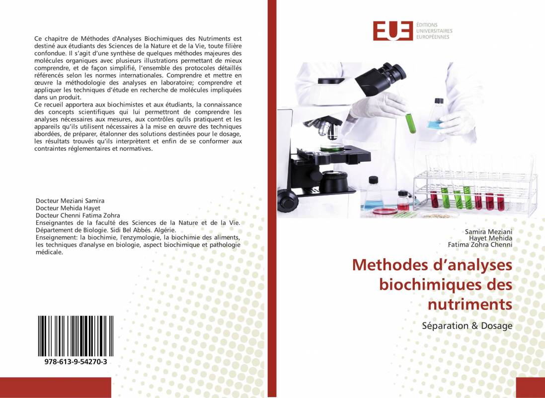 Methodes d’analyses biochimiques des nutriments