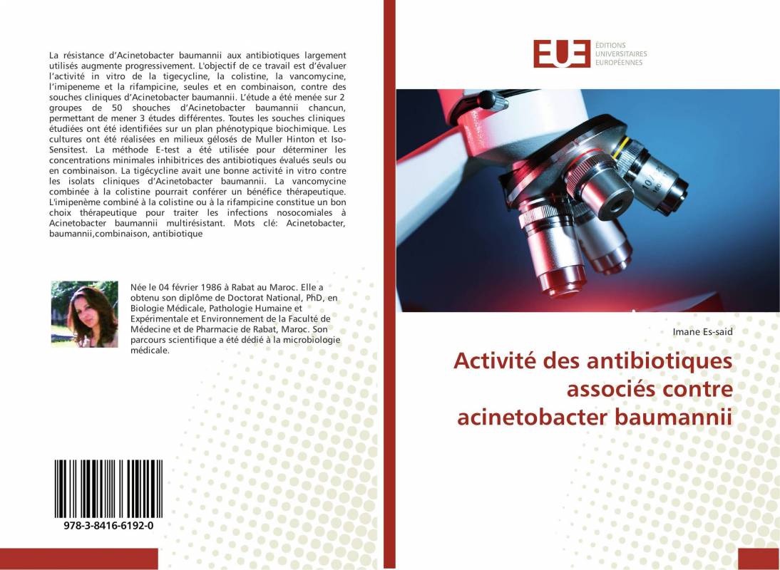 Activité des antibiotiques associés contre acinetobacter baumannii