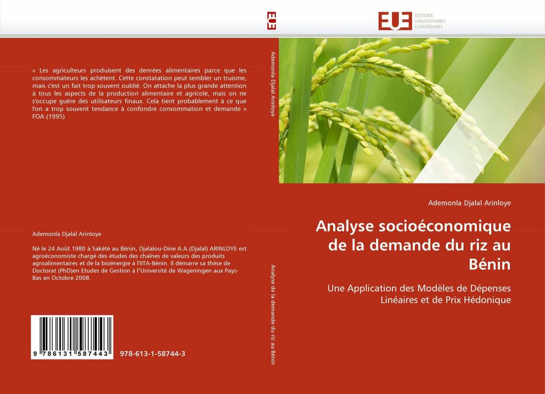 Analyse socioéconomique de la demande du riz au Bénin