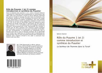 Rôle du Psaume 1 (et 2) comme introduction et synthèse du Psautier