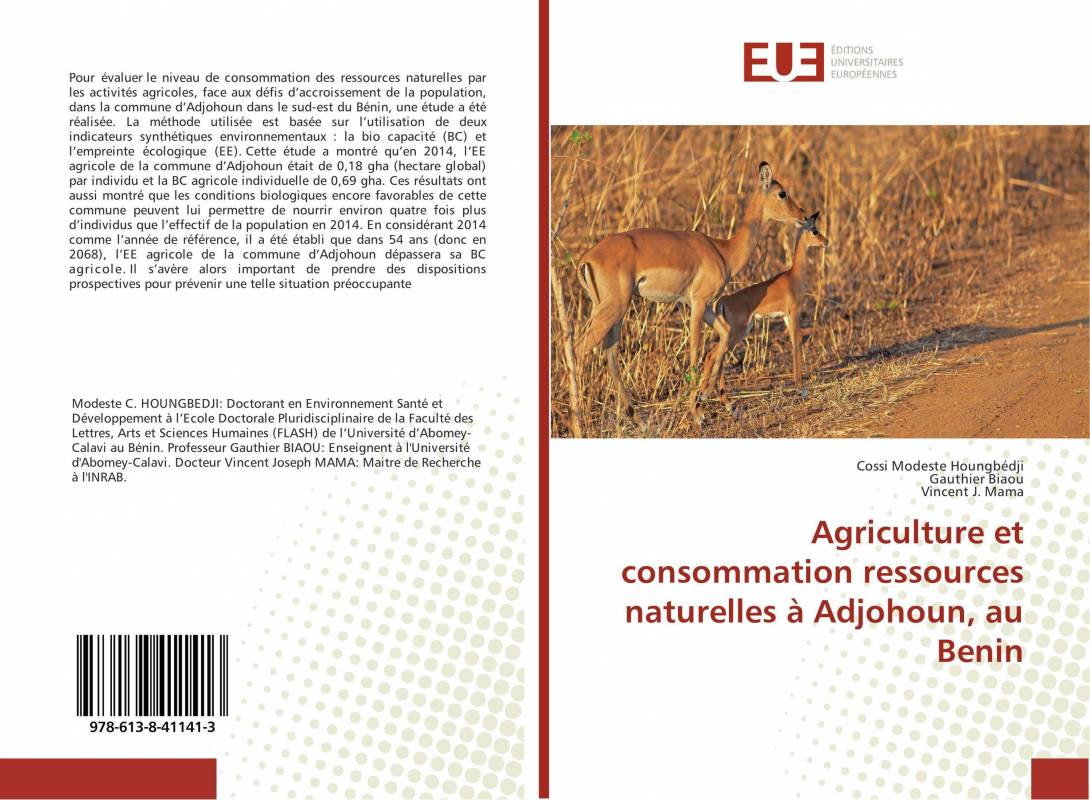 Agriculture et consommation ressources naturelles à Adjohoun, au Benin