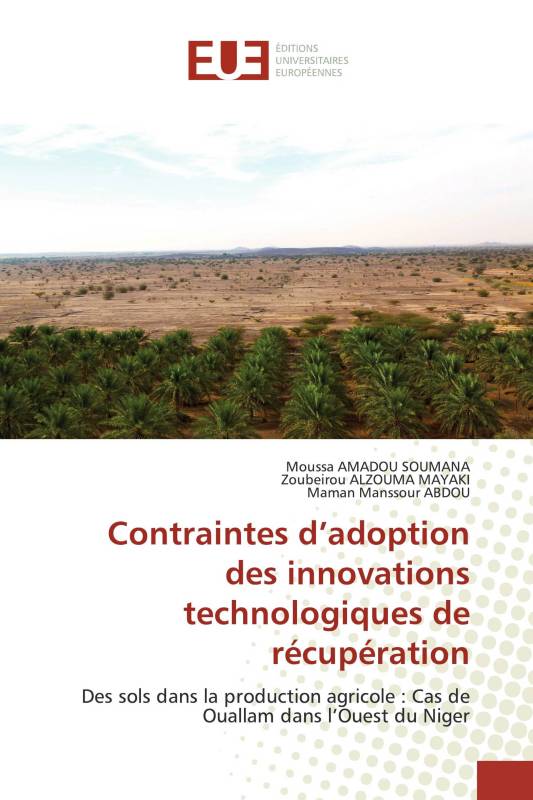 Contraintes d’adoption des innovations technologiques de récupération