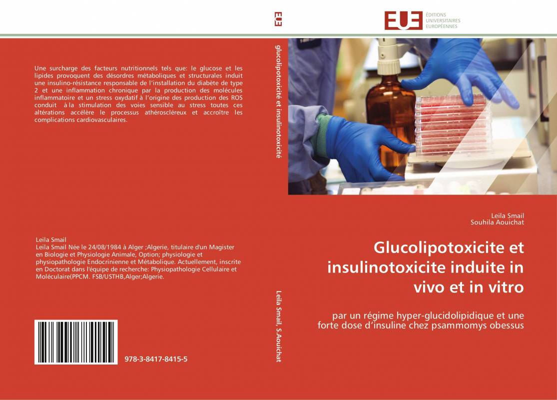 Glucolipotoxicite et insulinotoxicite induite in vivo et in vitro
