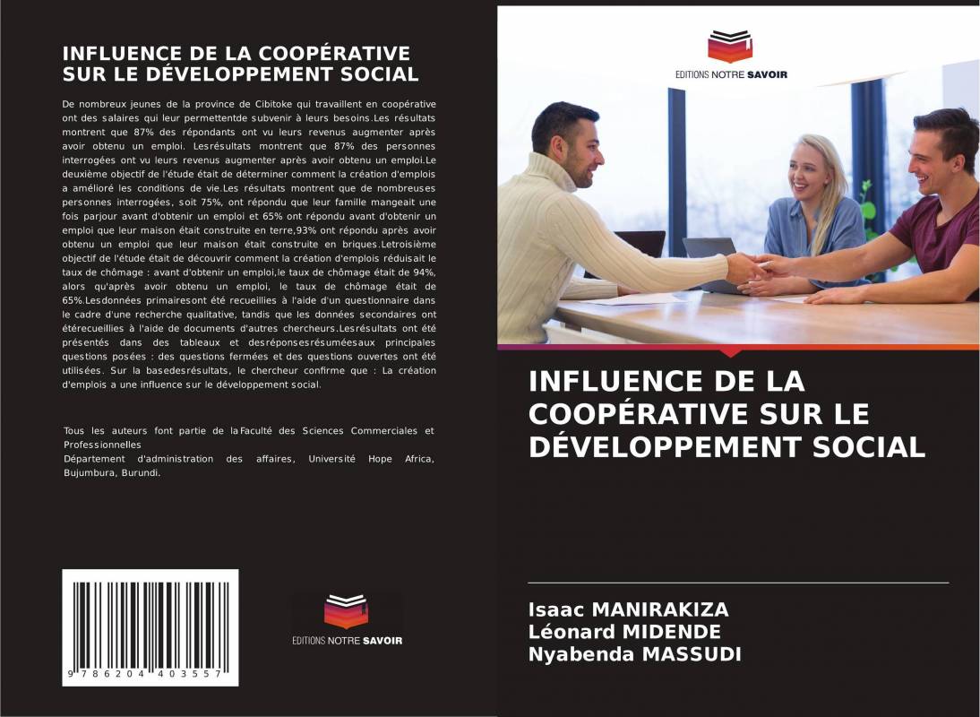 INFLUENCE DE LA COOPÉRATIVE SUR LE DÉVELOPPEMENT SOCIAL