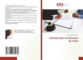 Articles dans le domaine du droit