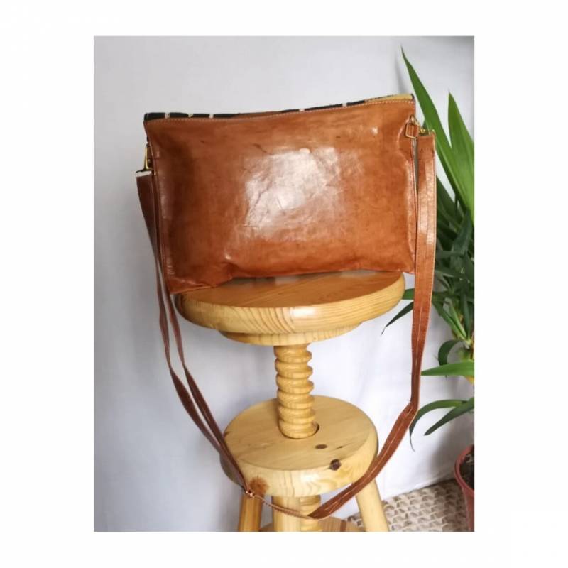 Sac à bandoulière Bogolan & Cuir  Artizan Bozign