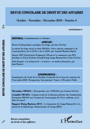 Revue congolaise de droit et des affaires N° 4