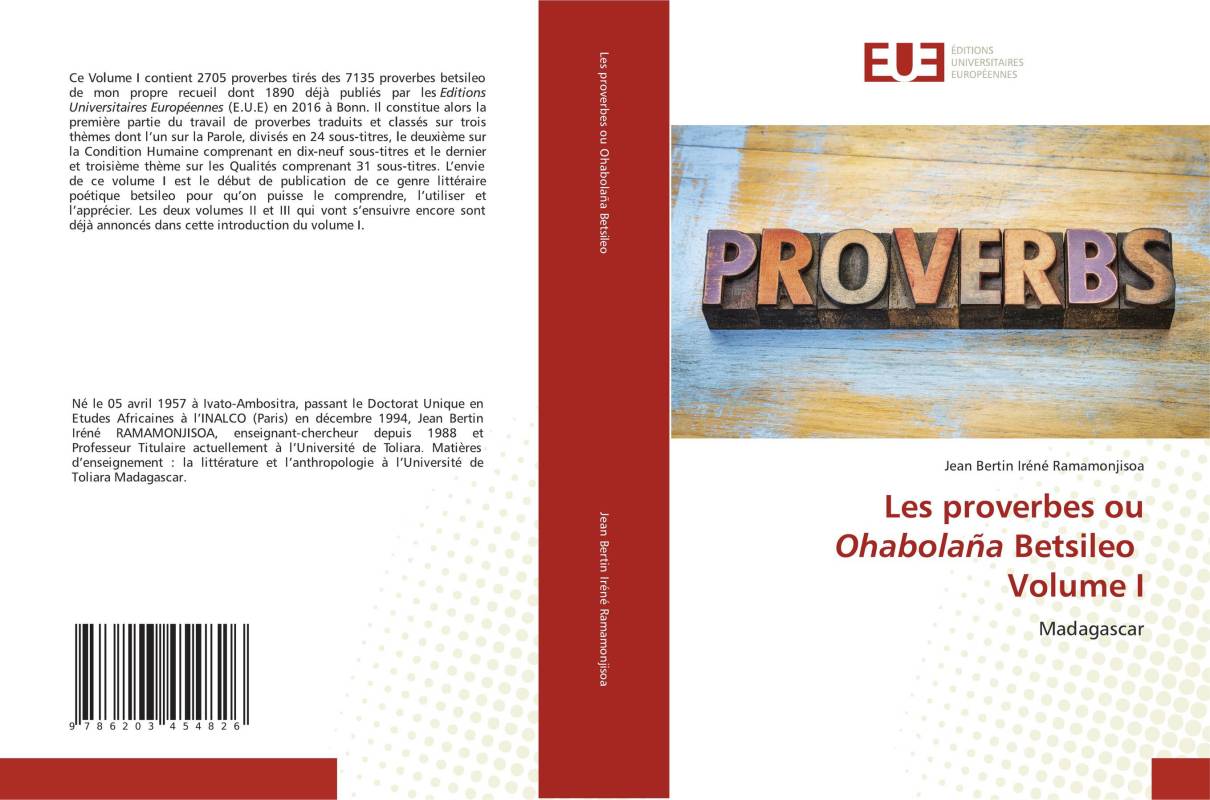 Les proverbes ou Ohabolaña Betsileo Volume I