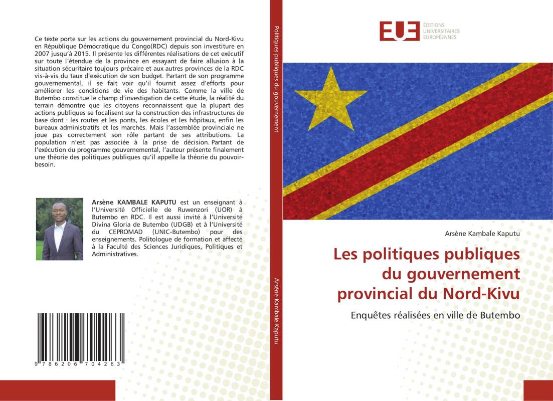 Les politiques publiques du gouvernement provincial du Nord-Kivu