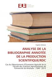 ANALYSE DE LA BIBLIOGRAPHIE ANNOTÉE DE LA PRODUCTION SCIENTIFIQUE/RDC