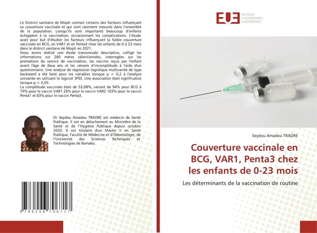 Couverture vaccinale en BCG, VAR1, Penta3 chez les enfants de 0-23 mois