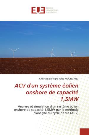 ACV d&#039;un système éolien onshore de capacité 1,5MW