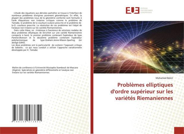 Problèmes elliptiques d&#039;ordre supérieur sur les variétés Riemaniennes