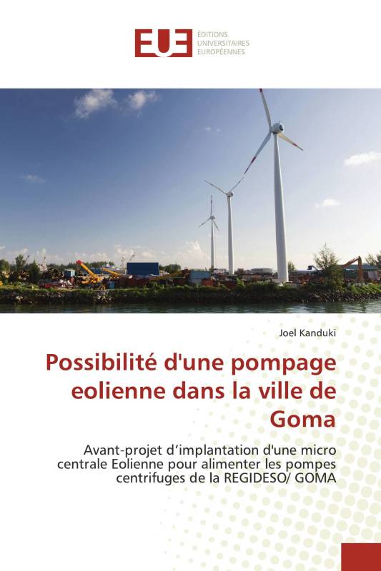 Possibilité d'une pompage eolienne dans la ville de Goma