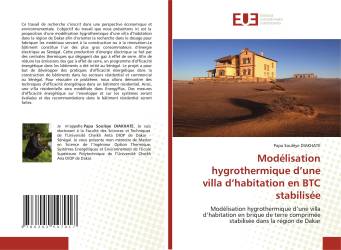 Modélisation hygrothermique d’une villa d’habitation en BTC stabilisée