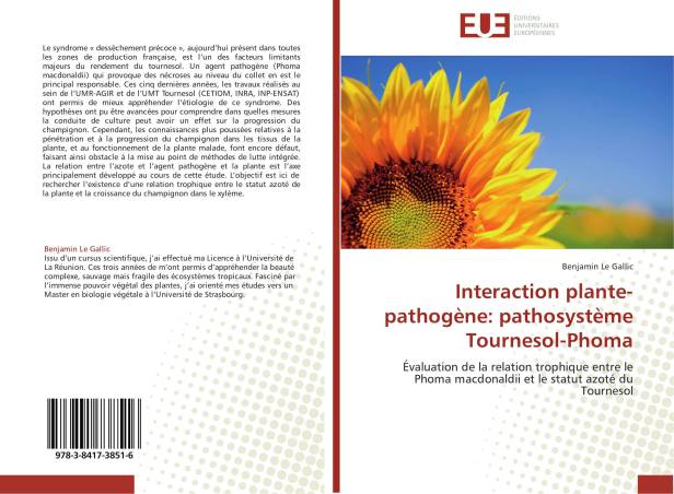 Interaction plante-pathogène: pathosystème Tournesol-Phoma