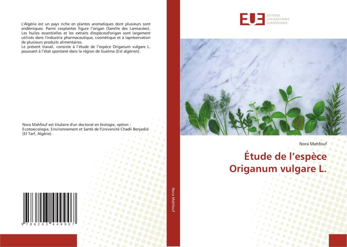 Étude de l’espèce Origanum vulgare L.