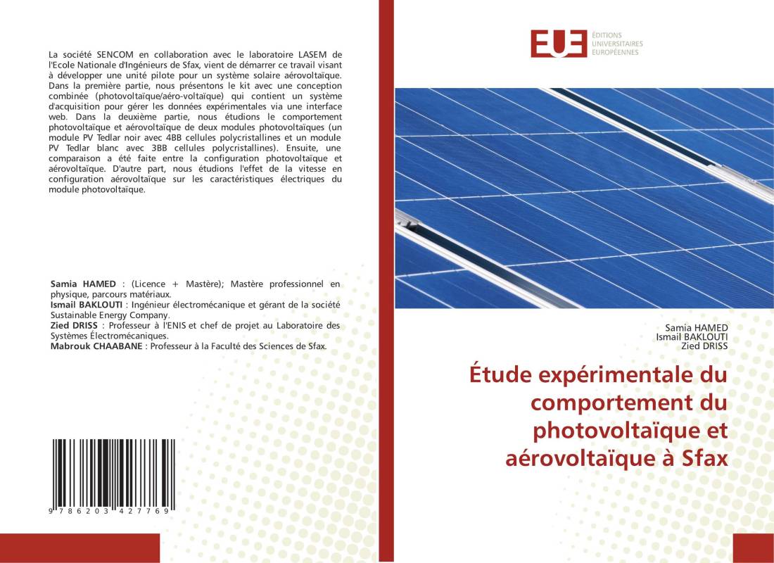 Étude expérimentale du comportement du photovoltaïque et aérovoltaïque à Sfax