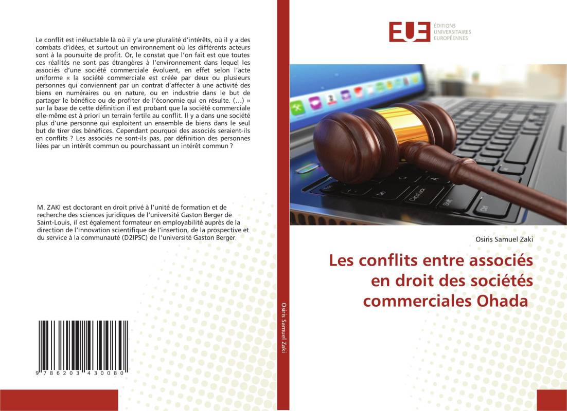 Les conflits entre associés en droit des sociétés commerciales Ohada