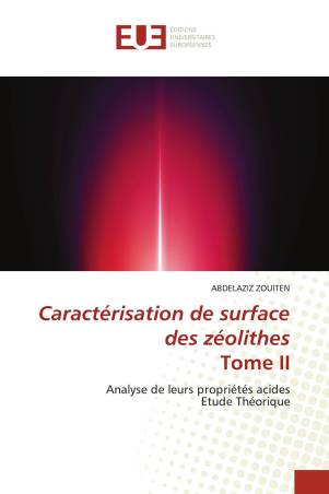 Caractérisation de surface des zéolithes Tome II