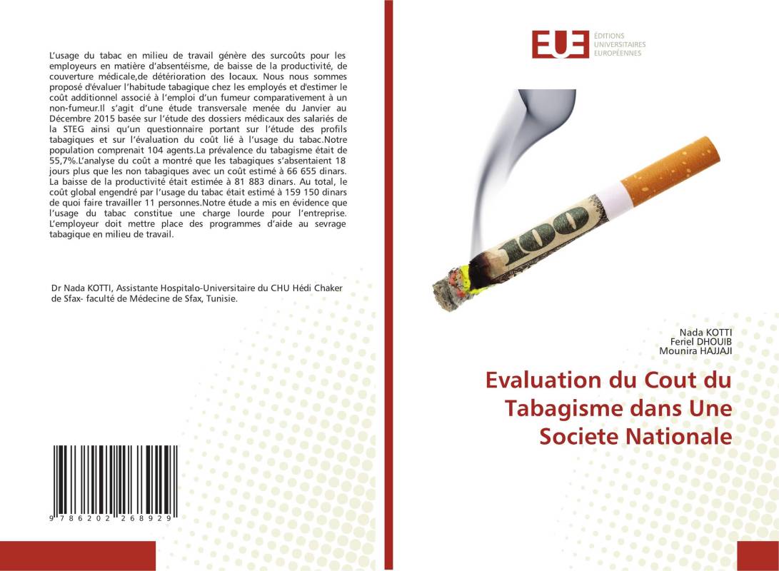 Evaluation du Cout du Tabagisme dans Une Societe Nationale