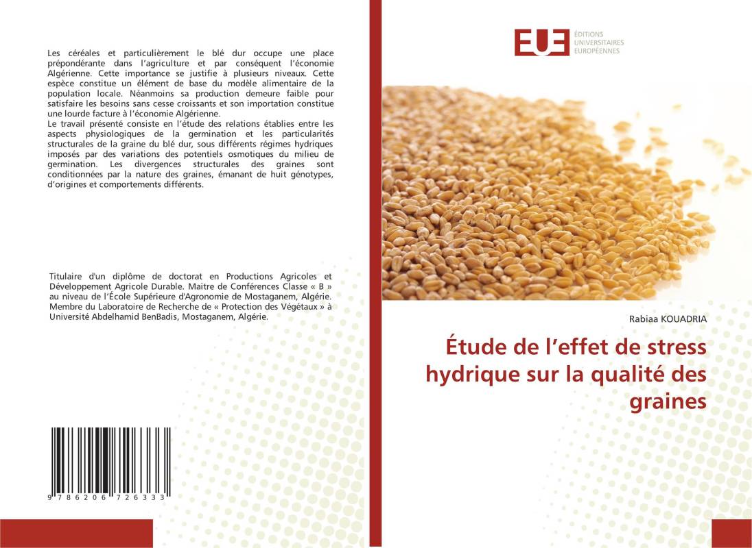 Étude de l’effet de stress hydrique sur la qualité des graines