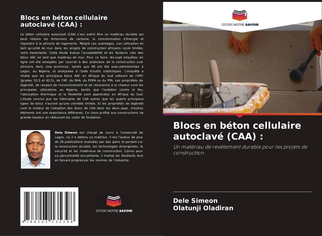 Blocs en béton cellulaire autoclavé (CAA) :