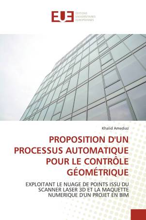 PROPOSITION D'UN PROCESSUS AUTOMATIQUE POUR LE CONTRÔLE GÉOMÉTRIQUE