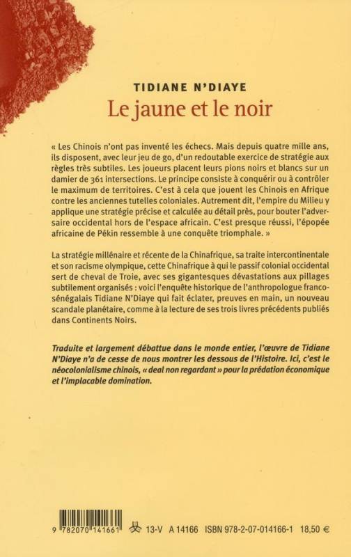 Le jaune et le noir TIDIANE N'DIAYE 4ème de couverture