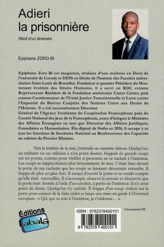 Adieri la prisonnière. Récit d'un itinéraire Epiphane Zoro Bi