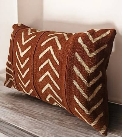 Housse de coussin Bogolan marron