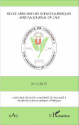 Revue africaine des sciences juridiques n° 1/2015