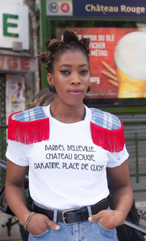 T-shirt QUARTIERS POPULAIRES avec épaulettes - Collection Afrikanista